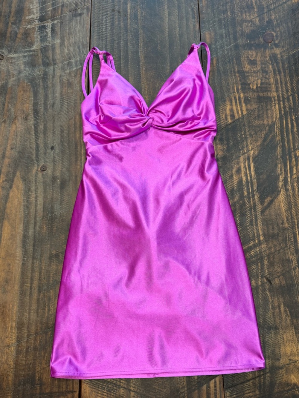 Alyce Paris Magenta/Fuchsia Mini Dress with Twist Bust